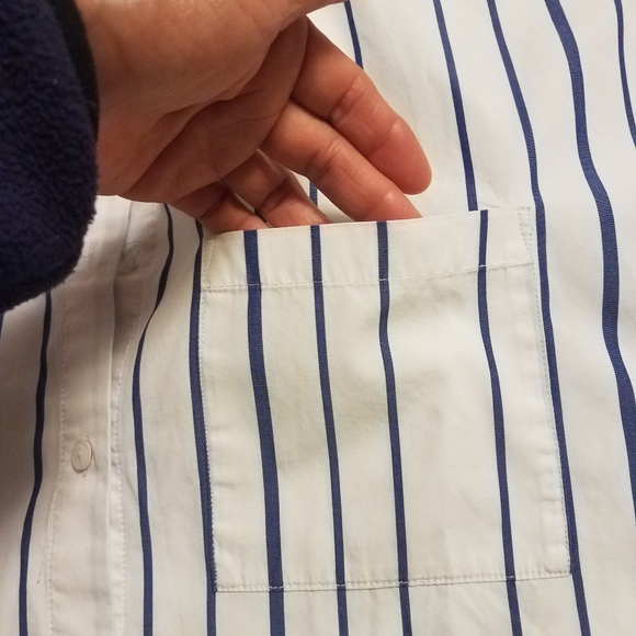 Ochirly White&Blue Striped Courier Shirt Sz M. - Picture 4 of 11